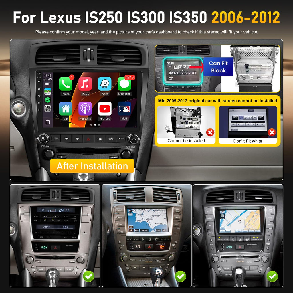 8Core Android 13 Car Radio for Lexus IS250 IS300 IS350 2006-2012