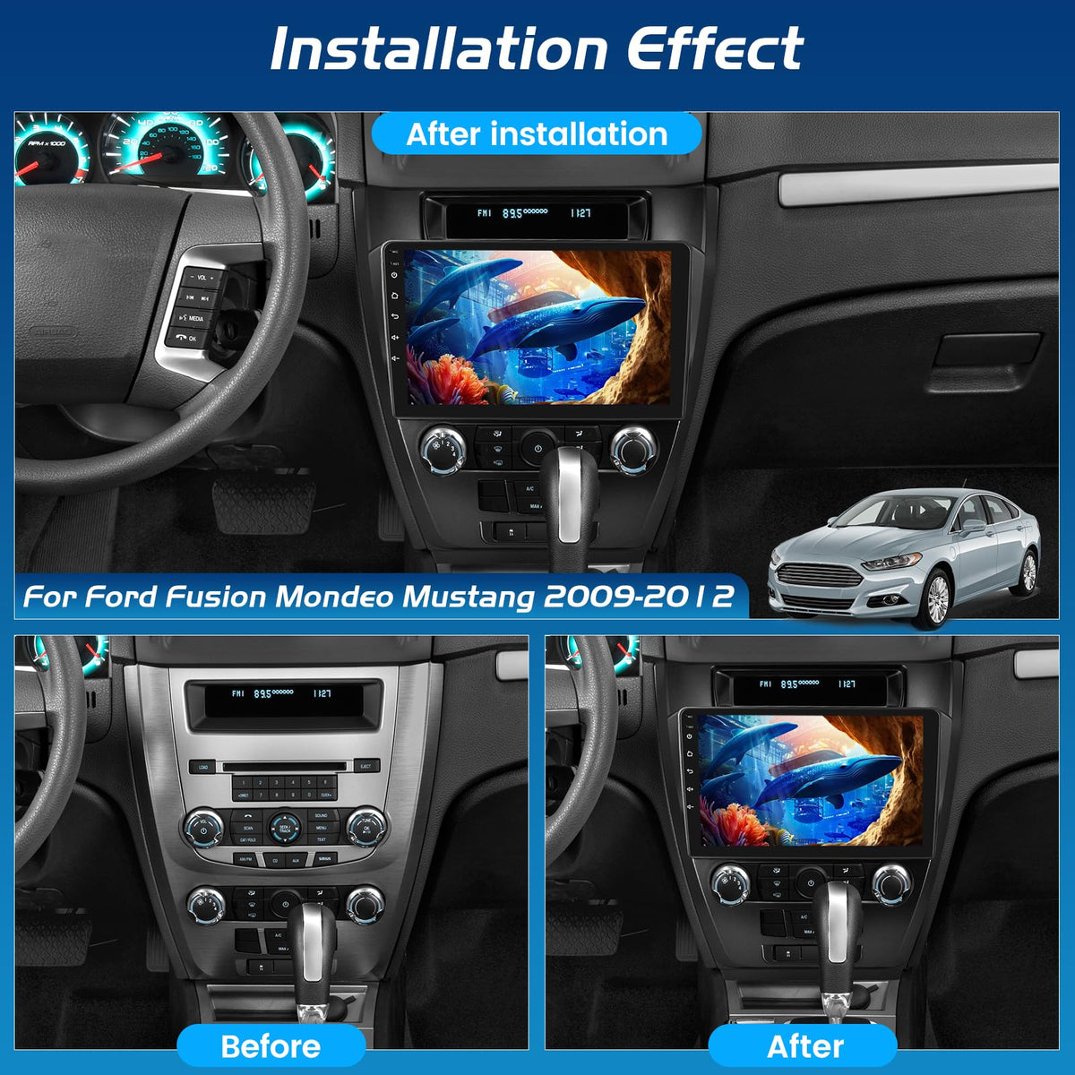 [4+64G] NHOPEEW Android Car Radio for Ford Fusion Mondeo Mustang 2009-2012