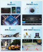 8 CORE 6+128G for Toyota RAV4 2007-2011 Car Radio Stereo Wireless CarPlay/Android Auto, Podofo 9 Inch HD IPS Touch Screen 32-Band DSP Android 13 GPS WiFi Bluetooth AHD Backup Camera