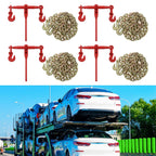 4 Sets Cargo Chain Binder Kit 3/8"-1/2”with 4 Long 10Ft Chains, Load Binder Set Heavy Duty Ratcheting Binders and Chains Load Chain and Binders,6,600lb Working Load Limit As Set,Red