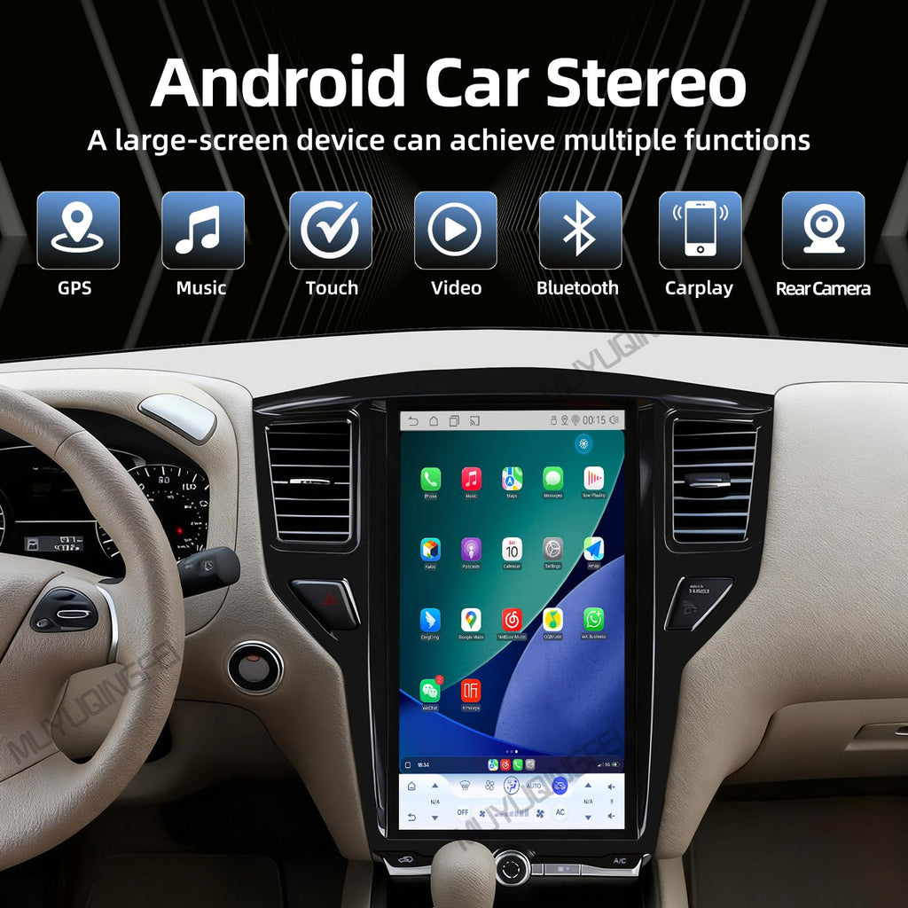 Car Stereo fit for Nissan Pathfinder 2012-2020 Models 14.8 inch Touch Screen Wireless CarPlay Android Auto GPS Navigation Bluetooth Plug and Play (8+128GB)