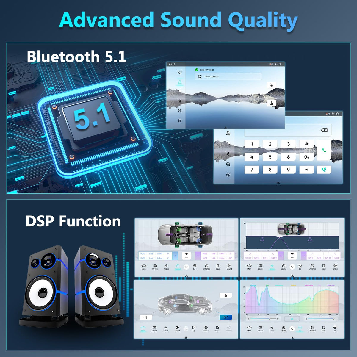 [4+64G] 8-Core Qualcomm Car Stereo for Hyundai Santa Fe 2006-2012