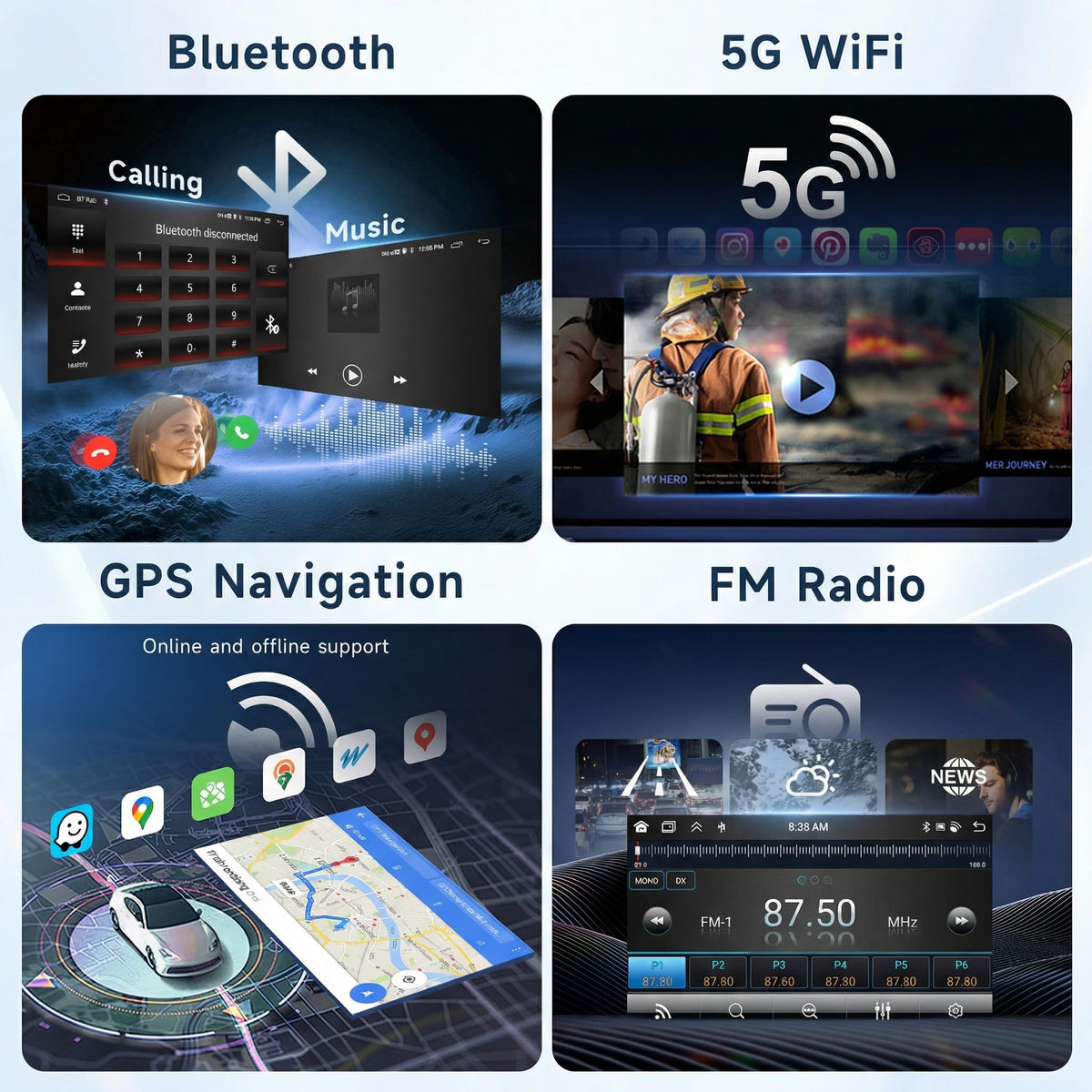 5G WiFi Android 15 Car Radio for Fiat 500 2007-2015
