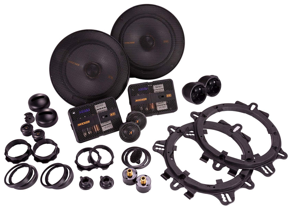 Audiosavings Bundle: (1) Pair Kicker 51KSC6504 6.5" 100 Watt RMS Car Audio Speakers KSC6504 KSC650 Bundle with (1) Pair Kicker 51KSS6504 6.5" Car Audio Component Speakers (Items 4)