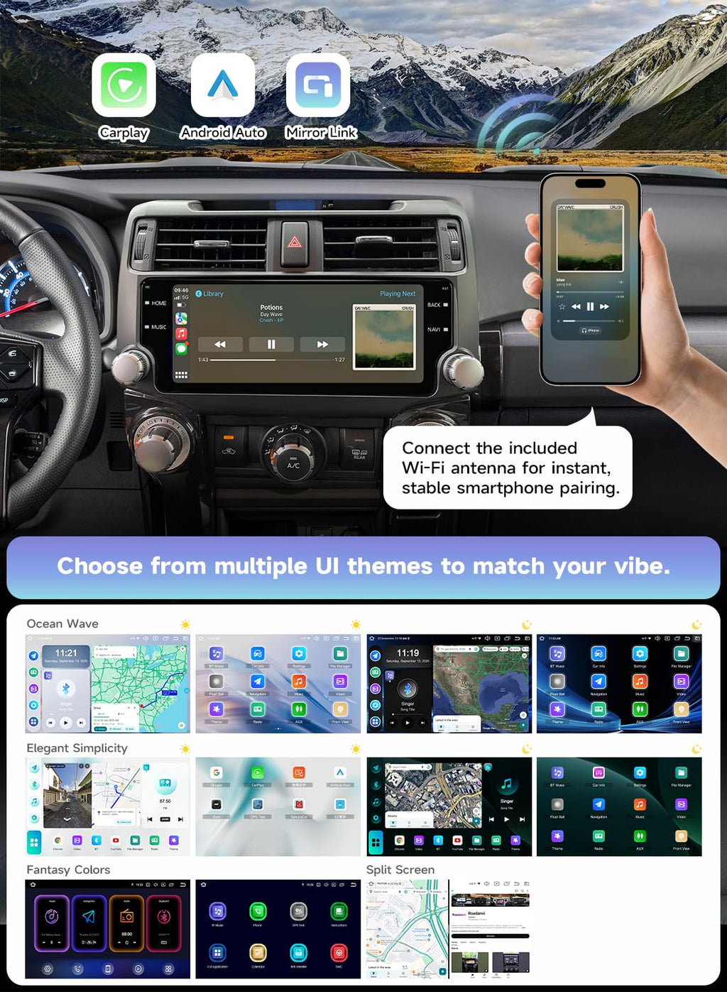 Android 14 6G+128G 10.25" Head Unit for Toyota 4Runner 2010-2023