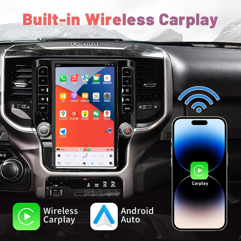 12' Car Radio for Ram1500/2500/3500New Body(2019-2025)Stereo Upgrade