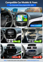 4G+128G Car Radio for Chevrolet Chevy Spark 2016 2017 2018 with Wireless Carplay Android Auto, 9 inch 1280 * 720 in-Cell Touch Screen Car Stereo with Bluetooth GPS WiFi FM RDS Backup Camera