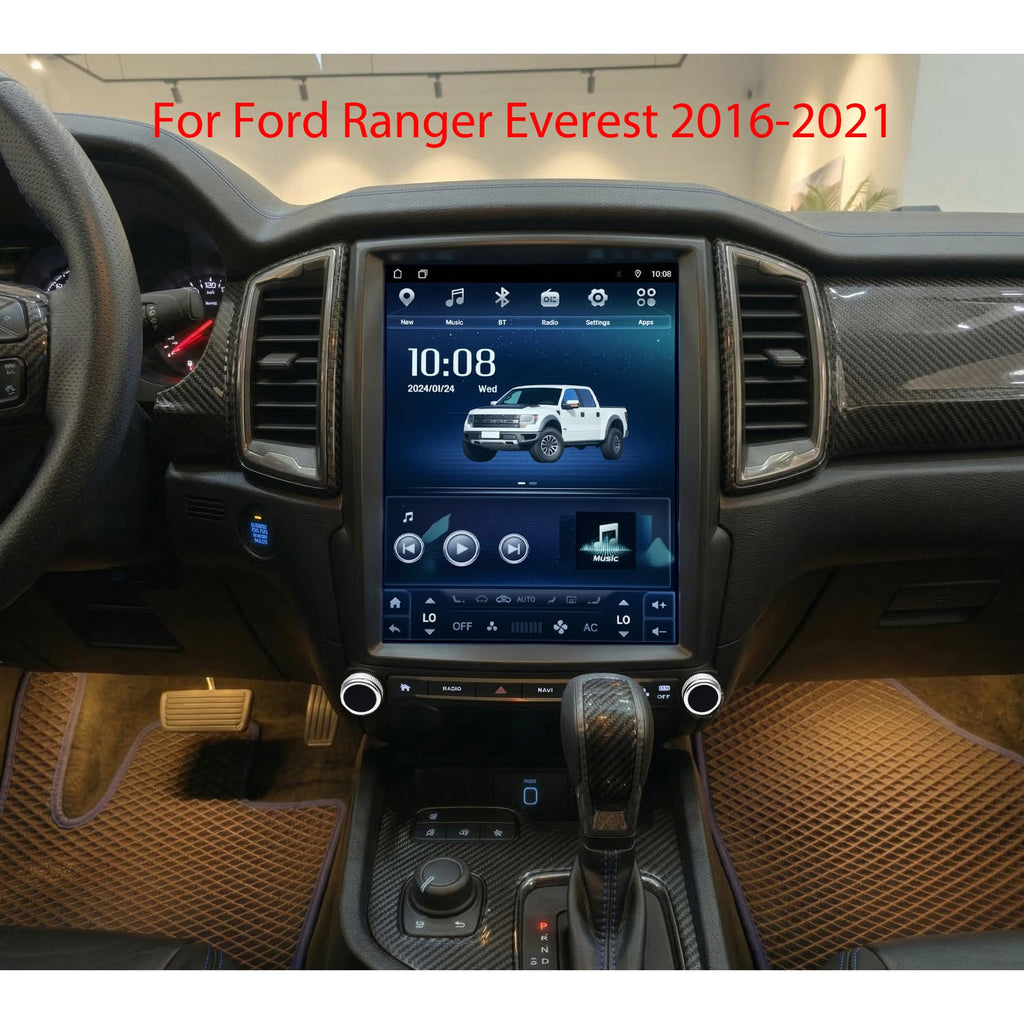 12.1" Car Radio Stereo for Ford Ranger Everest 2016-2021 [Manual AC ONLY], 8 Core 4GB+64GB Android Head Unit with Wireless CarPlay Android Auto, Vertical Touchscreen GPS Navigation