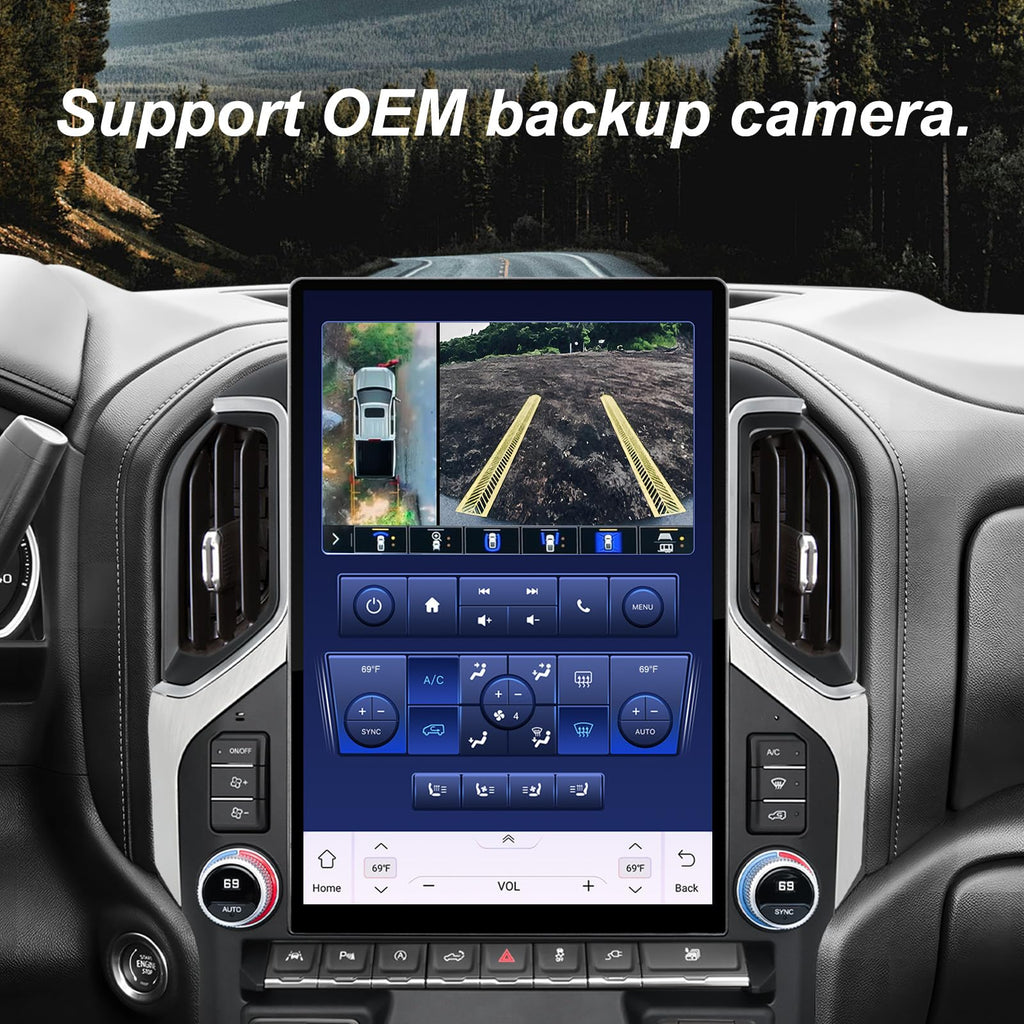 2K QLED Radio for Chevrolet Chevy Silverado GMC Sierra 2019-2023,Stereo Replacement,QLED Touch Screen,8core CPU,Carplay and Android Auto,4GB RAM 64GB ROM,8Core CPU