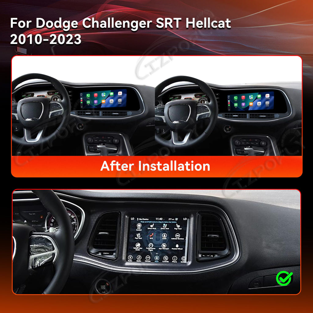 12.3Inch 8+256GB Android 13 Car Radio for Dodge Challenger SRT Hellcat 2010-2023 Head Unit Wirless Carplay GPS Navigation Screen Upgrade Multimedia Player Android Auto