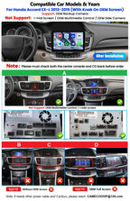 CAMECHO 4G+128G for Honda Accord EX-L 2013 2014 2015 Android 15 Car Stereo with Wireless CarPlay Android Auto 10" Incell 1280 * 720 Touch Screen Head Unit with GPS Bluetooth RDS FM Backup Camera