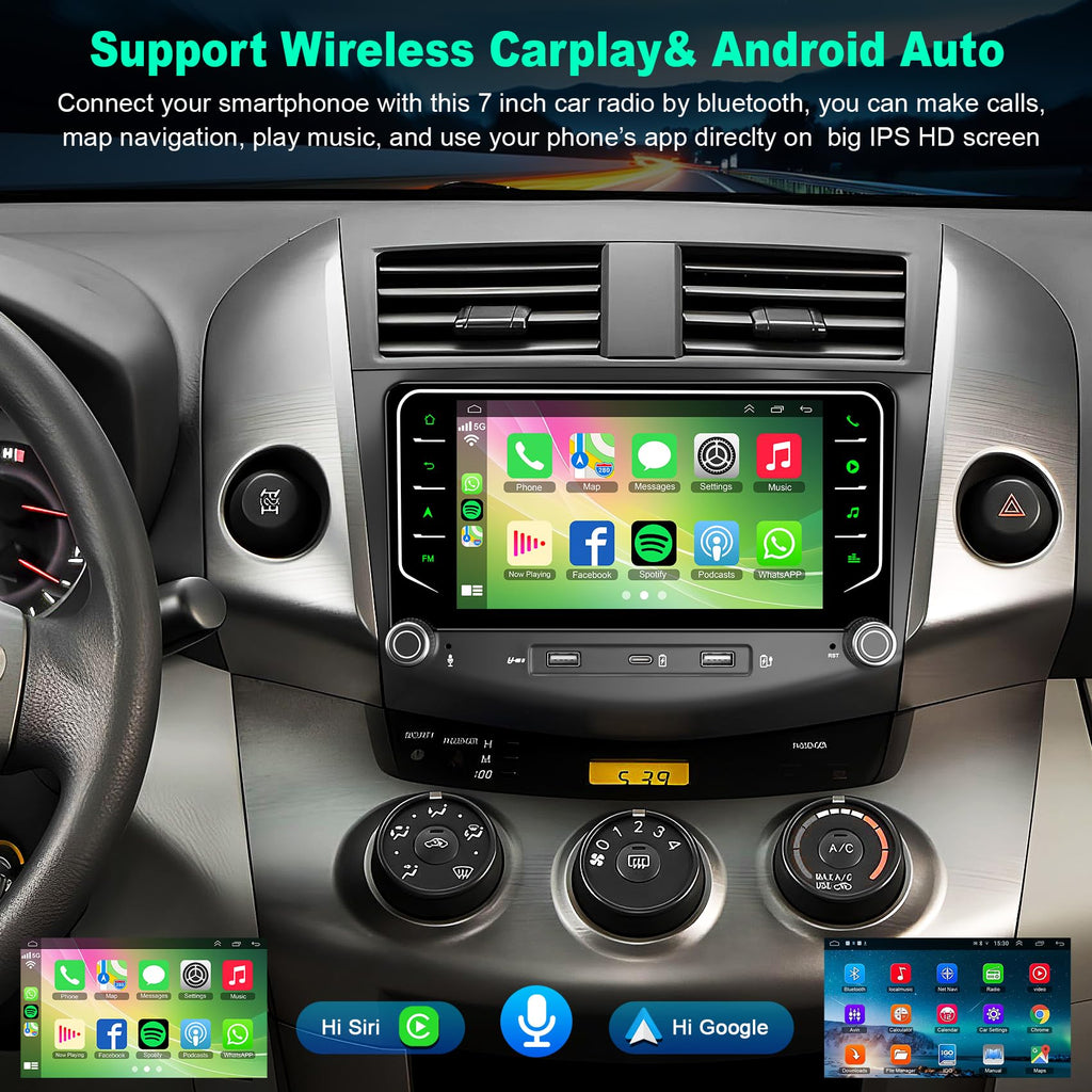 8Core+128G Car Radio for Toyota RAV4 2006-2012, Android 15 GPS Navi Stereo