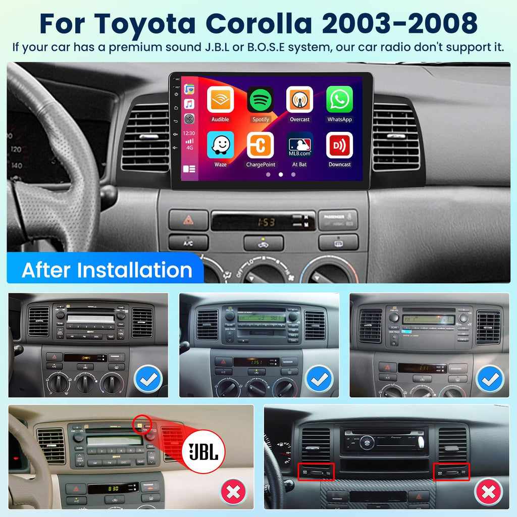 [8Core 6+128GB] Android Car Radio for Toyota Corolla EX 2005-2012 with GPS