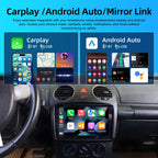 2+64G Wireless Carplay Android Car Radio for VW Beetle 2004-2010, 9 Inch Touchscreen with Android Auto/DSP/Multiple UI/GPS/WiFi + AHD Backup Camera