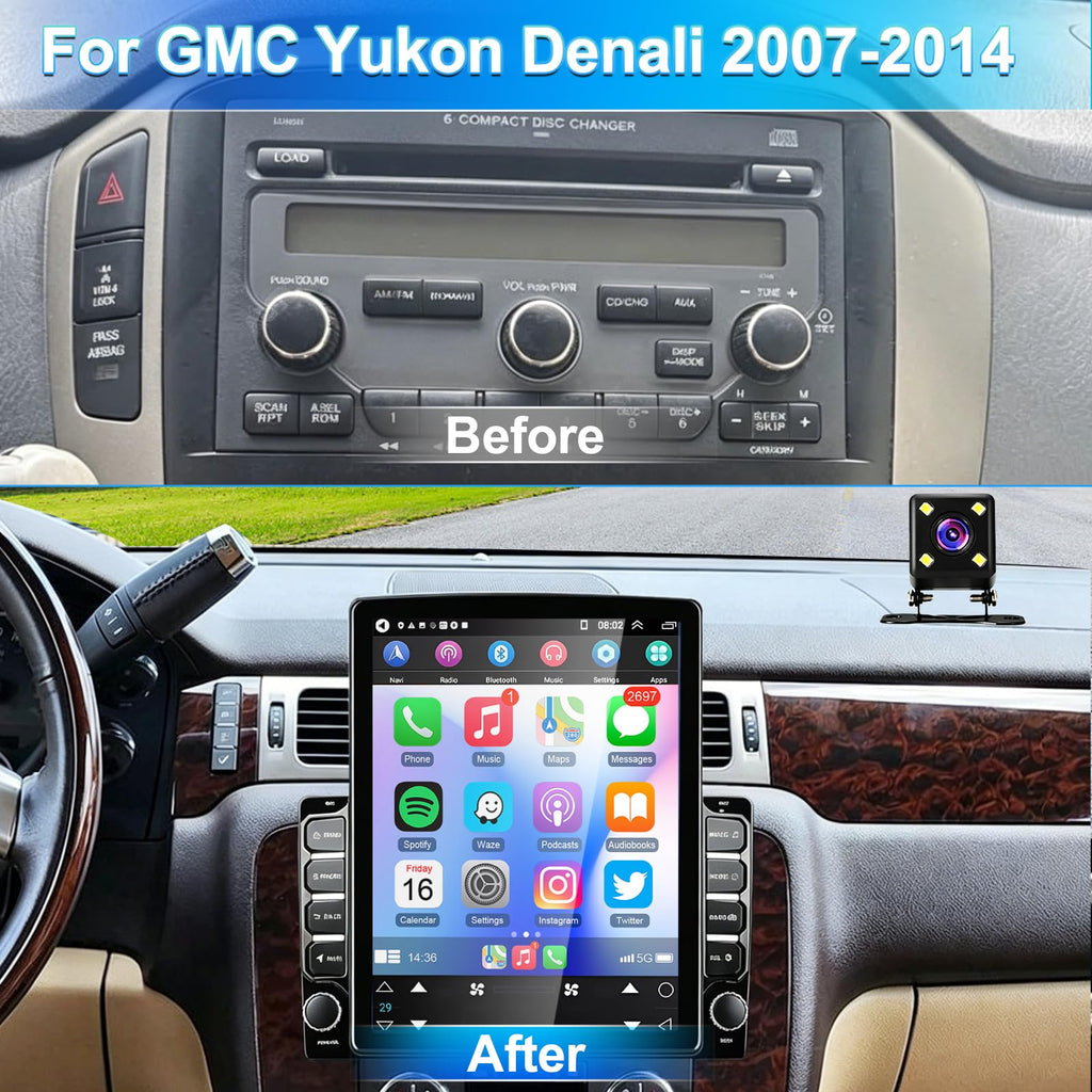 9.7" Android 14 Car Radio Stereo for GMC Yukon Denali 2007-2014