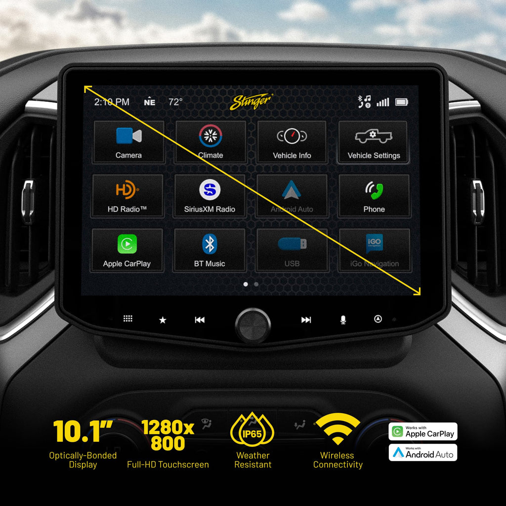 Stinger HORIZON10 10.1" Silverado/Sierra Car Stereo, Wireless Apple CarPlay
