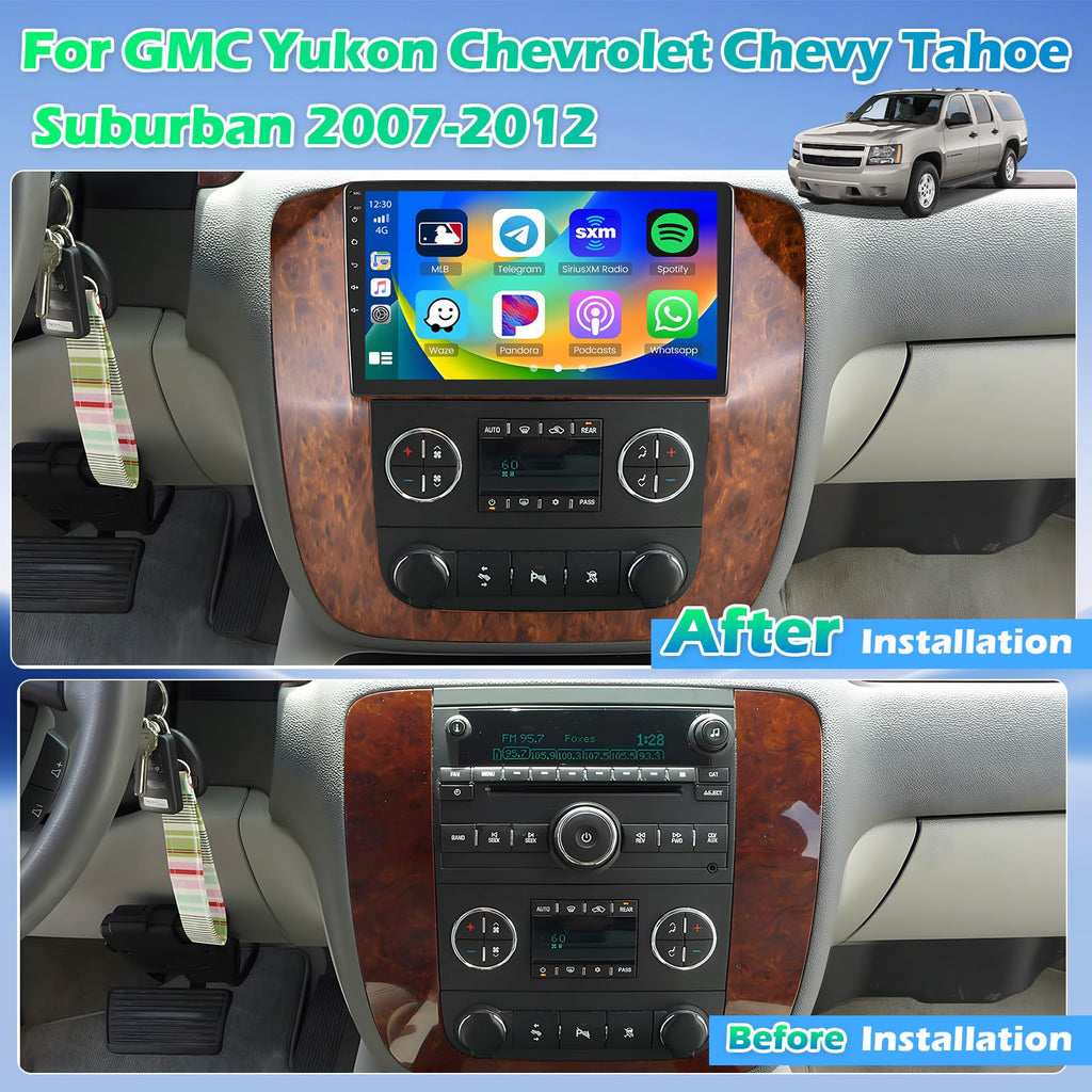 4+64G 9" Car Radio for GMC Yukon Chevrolet Chevy Tahoe Suburban 2007-2012