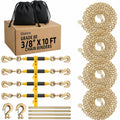 Ratchet Load Chain Binders Set, 3/8"-1/2" Binders, 3/8" x 10FT G80 Chain