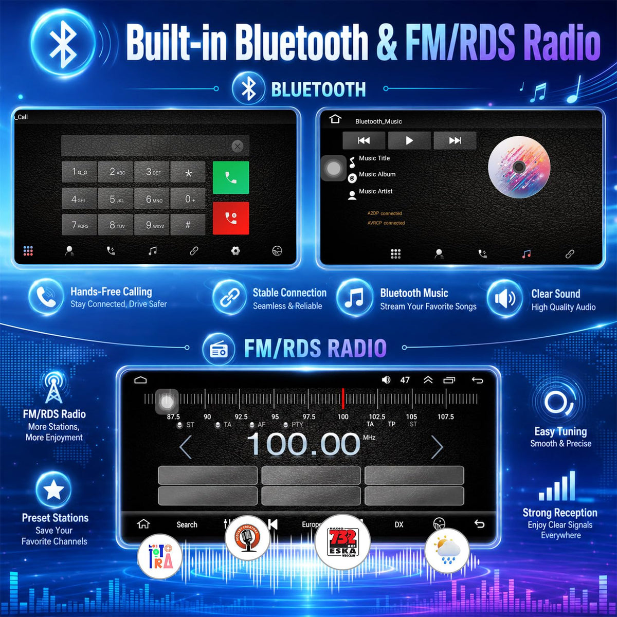 4+64G 6.86Inch Car Stereo Radio for Dodge Neon 1999-2005 with Carplay