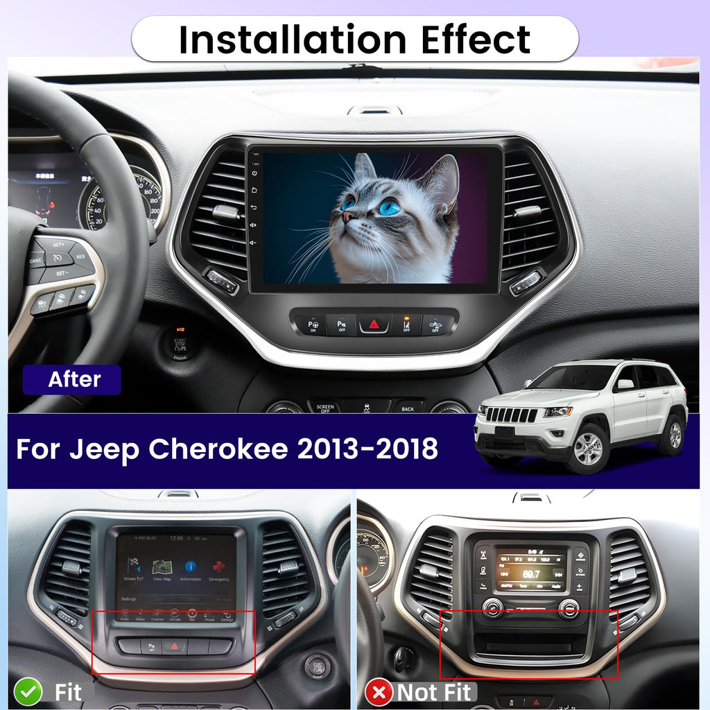 [8 Core 4+64G] Android Car Radio for Jeep Cherokee 2013-2018 10 Inch Screen