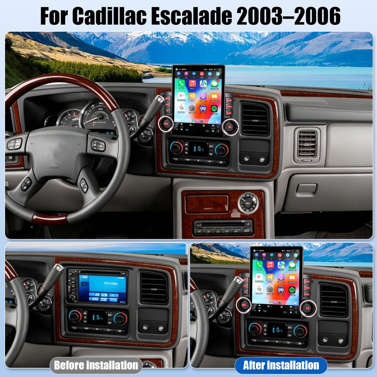 4+64G 9.7 Upgrade Android Car Radio Stereo for Cadillac Escalade 2003–2006