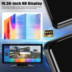 10.36 inch Backup Camera for RV Trucks Pickups Bus Trailers Caravans IPS HD Screen DVR Recording Reverse Monitor 5 Split Screen Waterproof Night Vision Stable Signal DIY Parking Lines