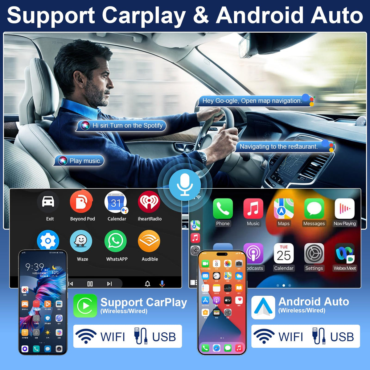 Android 13 9in Car Stereo for for Ford Mustang 2010 2011 2012 2013 2014