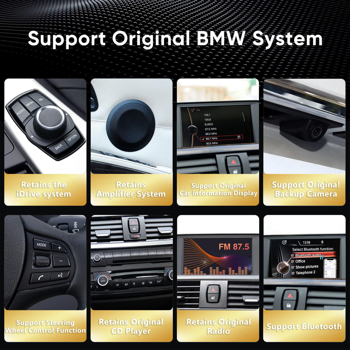 1920x720 HD Android Auto Touchscreen for BMW 1/2/3/4 Series BMW F20 F21 F22 NBT Wired and Wireless Apple CarPlay Retrofit Auto Mirror Link Stereo Radio Accessories (2012-2018)