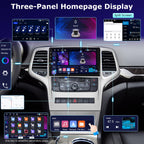 [4+64GB] Android Stereo for Jeep Grand Cherokee 2008-2013: 9 inch IPS Touchscreen Grand Cherokee Radio - Wireless Carplay and Android Auto, Customize Homepage, DSP/EQ, 5G/WiFi, SWC + Backup Camera