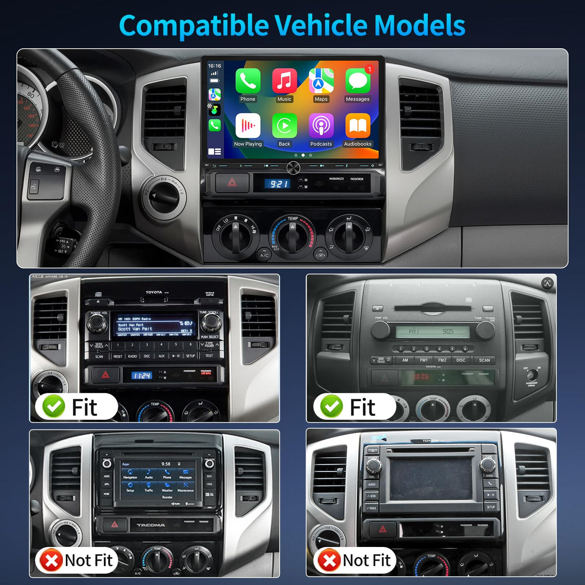 8Core64G Radio for Toyota Tacoma 2005-2015 with CarPlay Android Auto