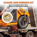 Ratchet Load Chain Binders Set, 3/8"-1/2" Binders, 3/8" x 10FT G80 Chain