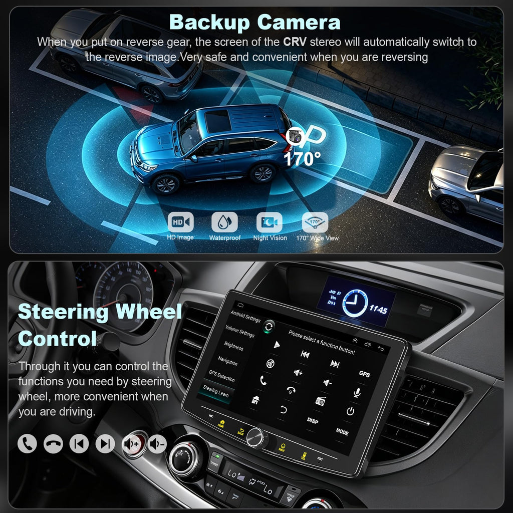 Android 15 + 128GB Car Radio Stereo for Honda CRV 2012-2016