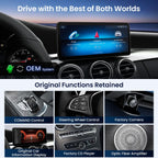 XTRONS Android Car Stereo for Mercedes-Benz C/GLC/V/X-Class W205 X253 W446 W470 (2016-2018) NTG 5.0/5.1/5.2, 12.3" IPS Touchscreen, Wireless CarPlay & Android Auto, Qualcomm Snapdragon 662, 8+128GB