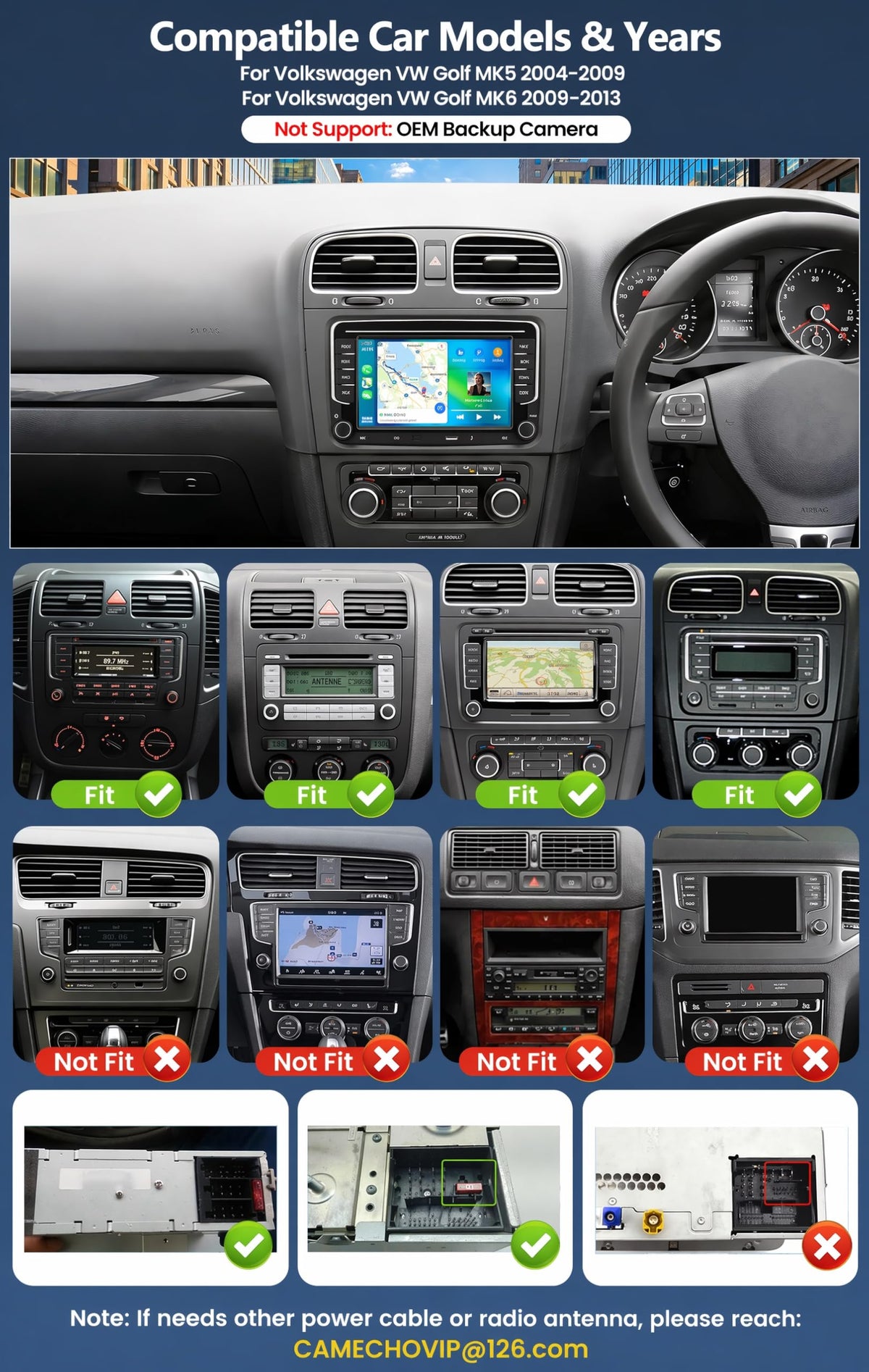 4G+128G Car Stereo Radio for Volkswagen VW Golf MK5 MK6 GTI Rabbit 2006-2013 with Wireless CarPlay Android Auto, 7" IPS Touch Screen Radio Android 15 Head Unit with GPS Bluetooth Backup Camera