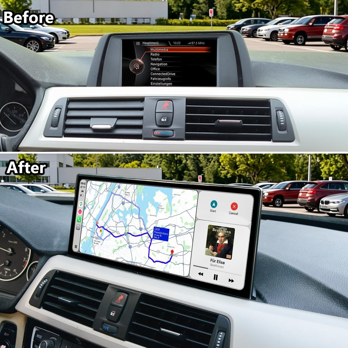 12.3" CarPlay Screen for BMW F30 F31 F32 F33 F34 F36 2012-2017