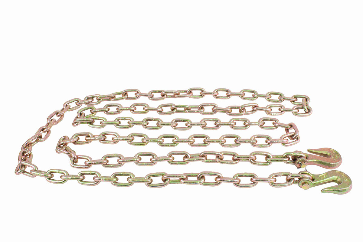 Mytee Products 5/16" Grade 70 Chain and Binder Kit | Includes (8) 5/16-3/8" G70 Lever Style Snap Binder & (8) 5/16" x 20' G70 Chain w/Grab Hooks | 5400 lbs Safe Load Limit for Truck & Flatbed Trailer