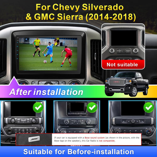 10" Car Radio for 2014-2018 Chevy Silverado & GMC Sierra Non-Bose Version