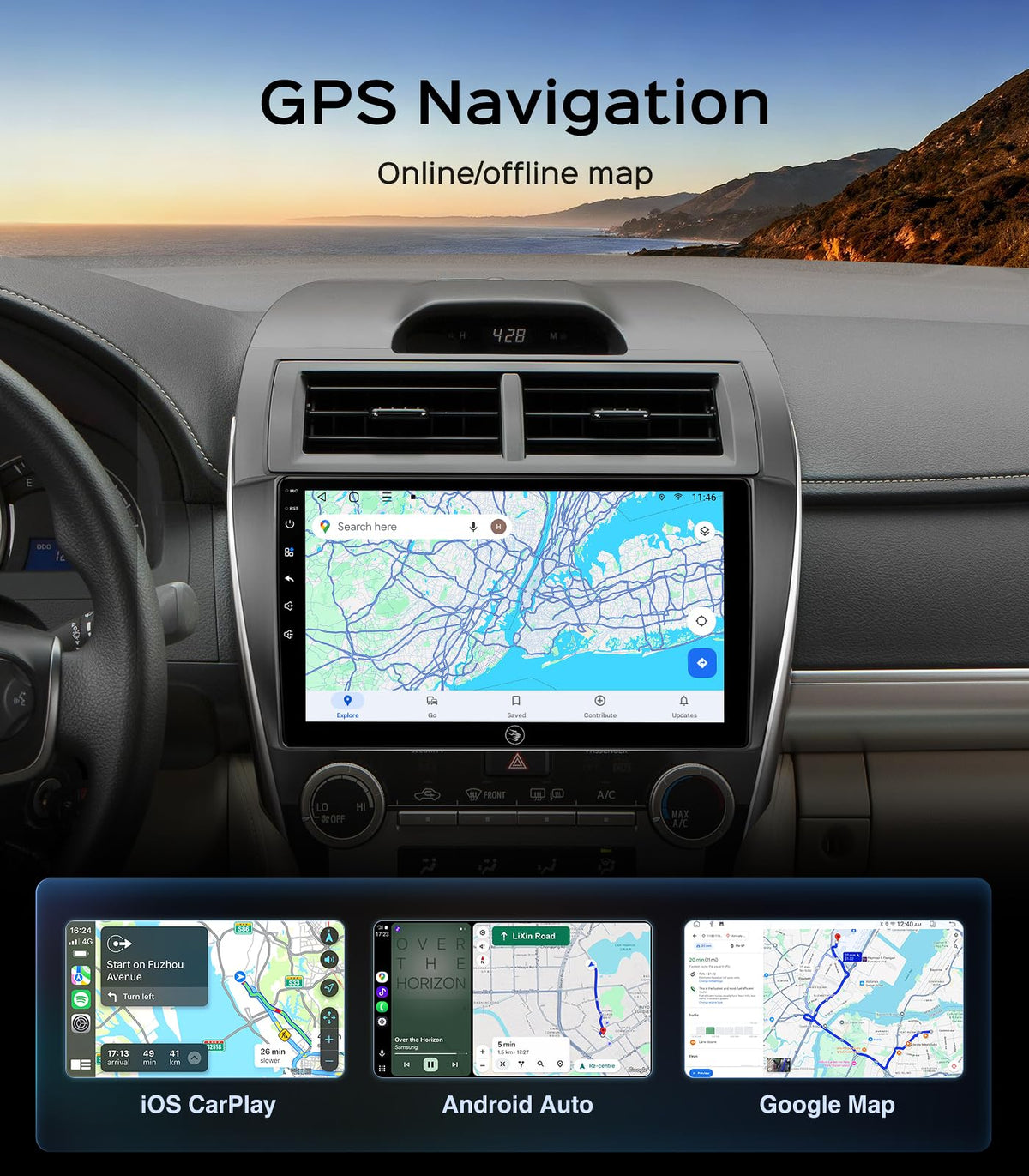 10“ 4GB+64GB Car Stereo Radio for Toyota Camry 2012 2013 2014