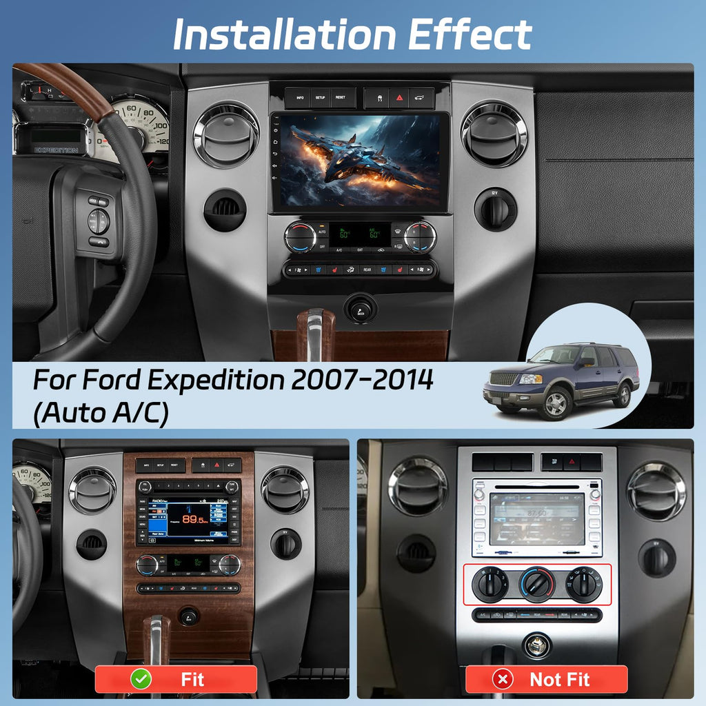 Car Radio for Ford Expedition 2007-2014(Auto A/C) Carplay and Android Auto