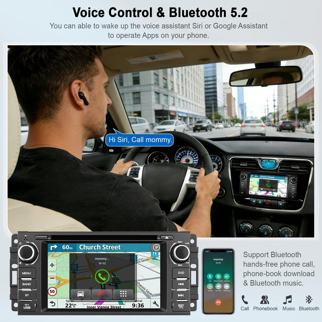 Car Radio Stereo with CD/DVD Player for Chrysler 200 200C (2011 2012 2013 2014),7 Inch QLED Touchscreen Head Unit with CarPlay & Android Auto,Bluetooth & GPS Navigation,Backup Camera& FM/AM Radio