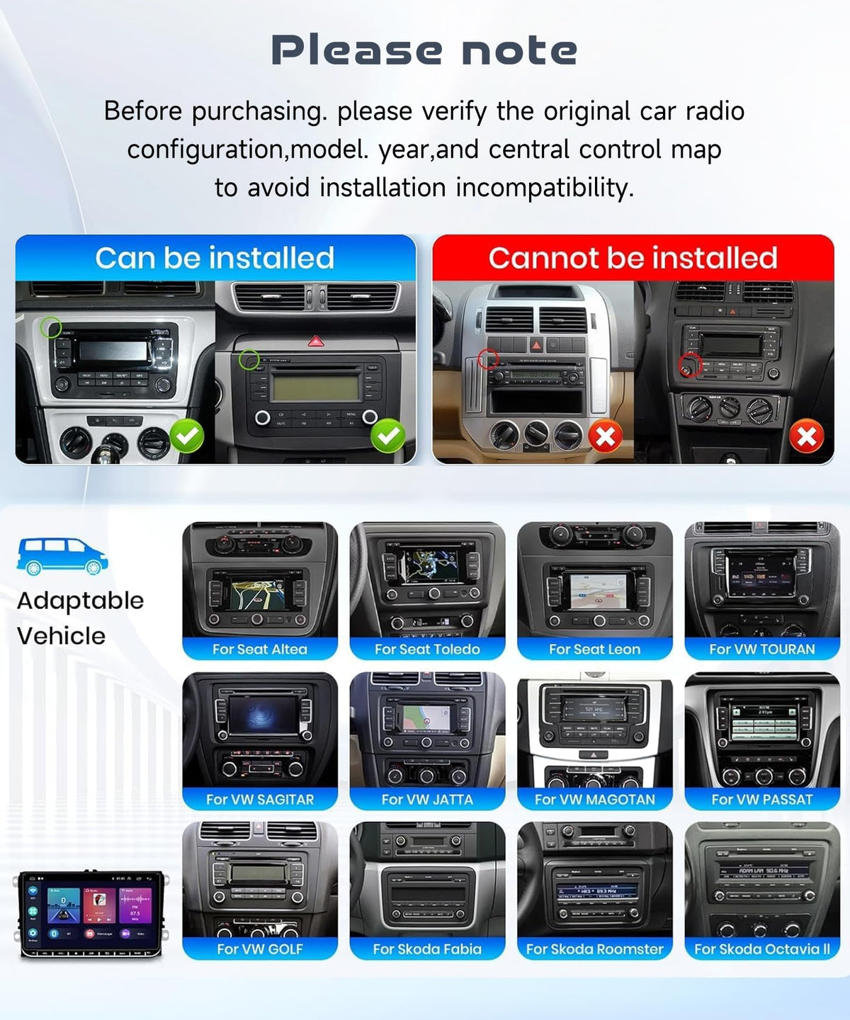 4G+64G Car Radio Stereo for VW Passat Jetta Tiguan Golf MK5 MK6 T5 Polo with Wireless Carplay/Android Auto,9 Inch IPS Touch Screen Android 15 GPS Head Unit 5Ghz-WiFi Bluetooth DSP Mic HD Rear Camera