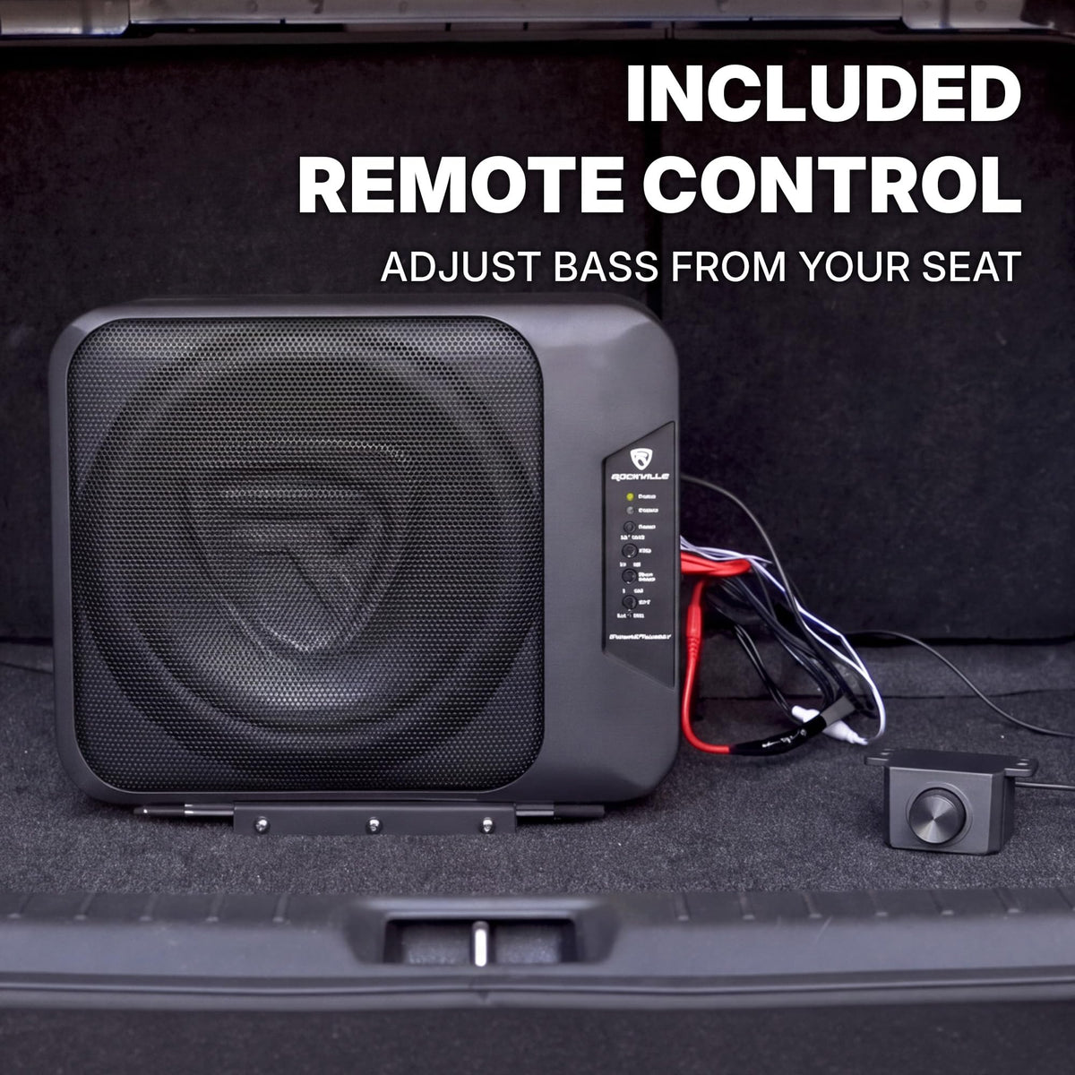 Rockville Ground Pounder 10.5" Powered Car Subwoofer, Compact