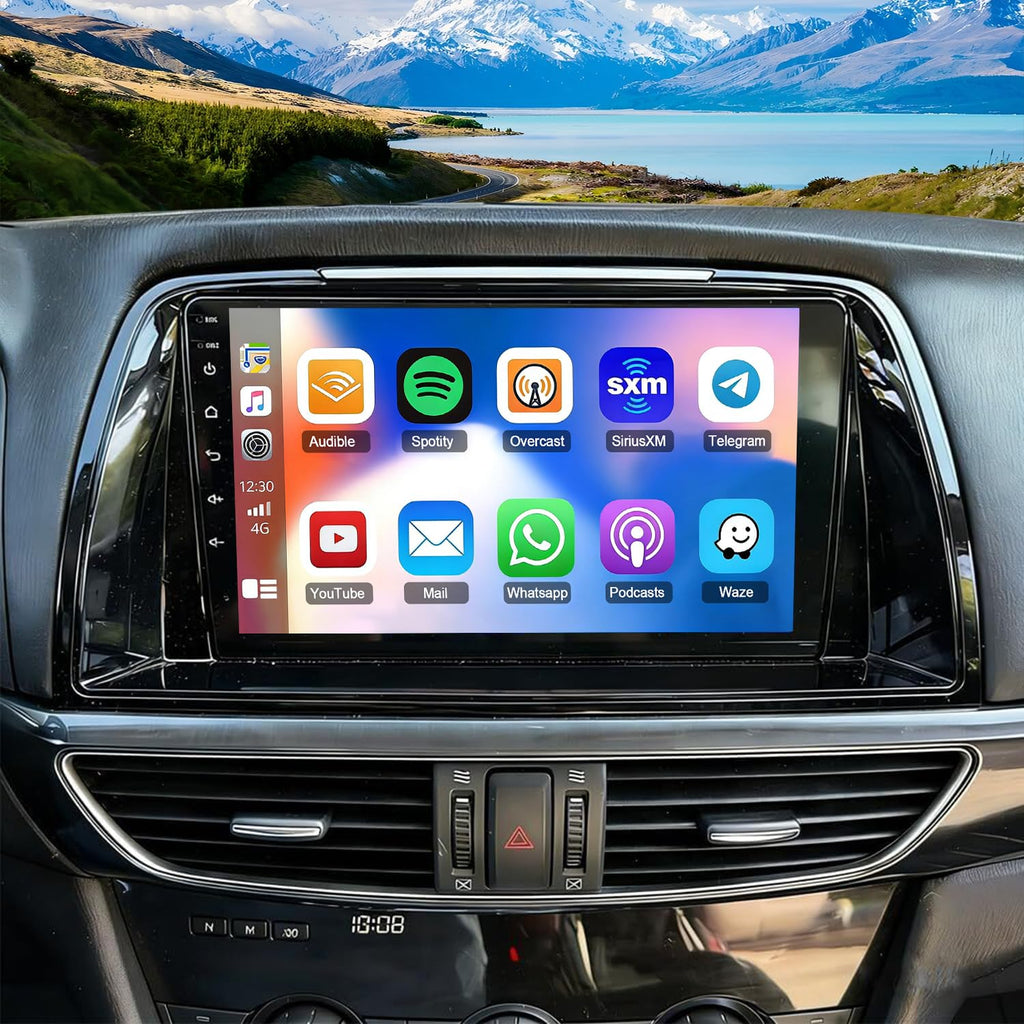 4+64G Android 15 Double Din Car Radio Stereo Upgrade for Mazda 6 GL GJ 2012-2017 Radio Replacement 9inch Touch Screen GPS Navi w/Wireless Carplay Android Auto Bluetooth WiFi FM RDS SWC Backup Camera