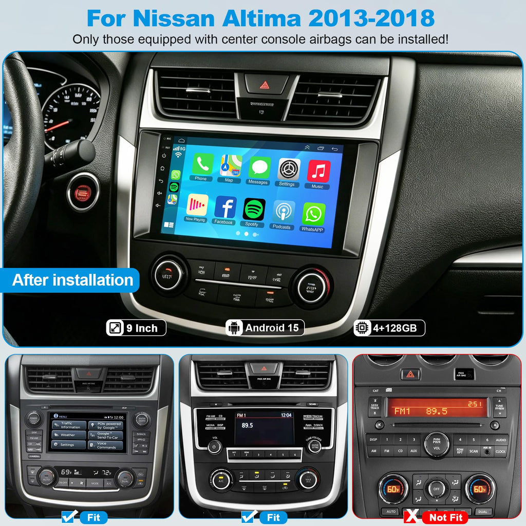 Android 15 Car Radio Stereo for Nissan Altima 2013-2018, 4GB+128GB