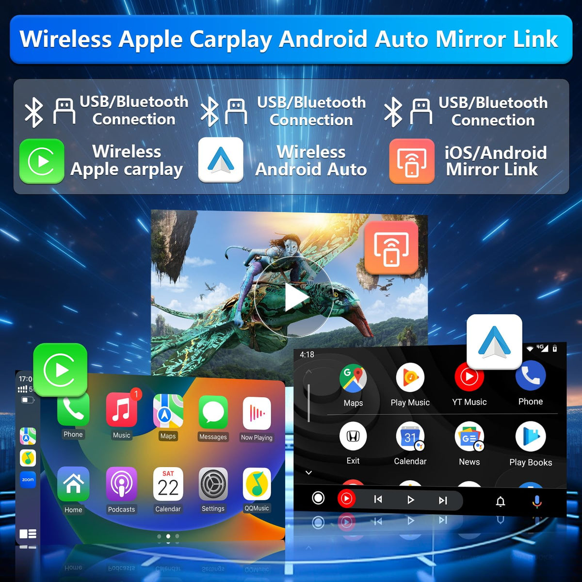 Plug&Play Car Stereo for Chevrolet Silverado 1500/2500/3500 Suburban Tahoe 2003-2006 /Sierra Impala Yukon Avalanche 2003-2006,7" IPS Touchscreen with CarplayAndroid Auto 30-EQ/Subwoofer Output