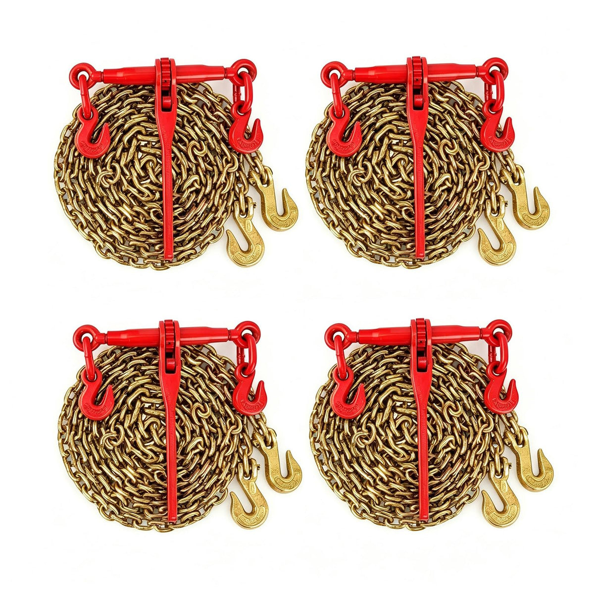 Garvee 4 Sets 10FT Chain and Binder Kit, 5/16''-3/8'' Ratchet Chain Binder