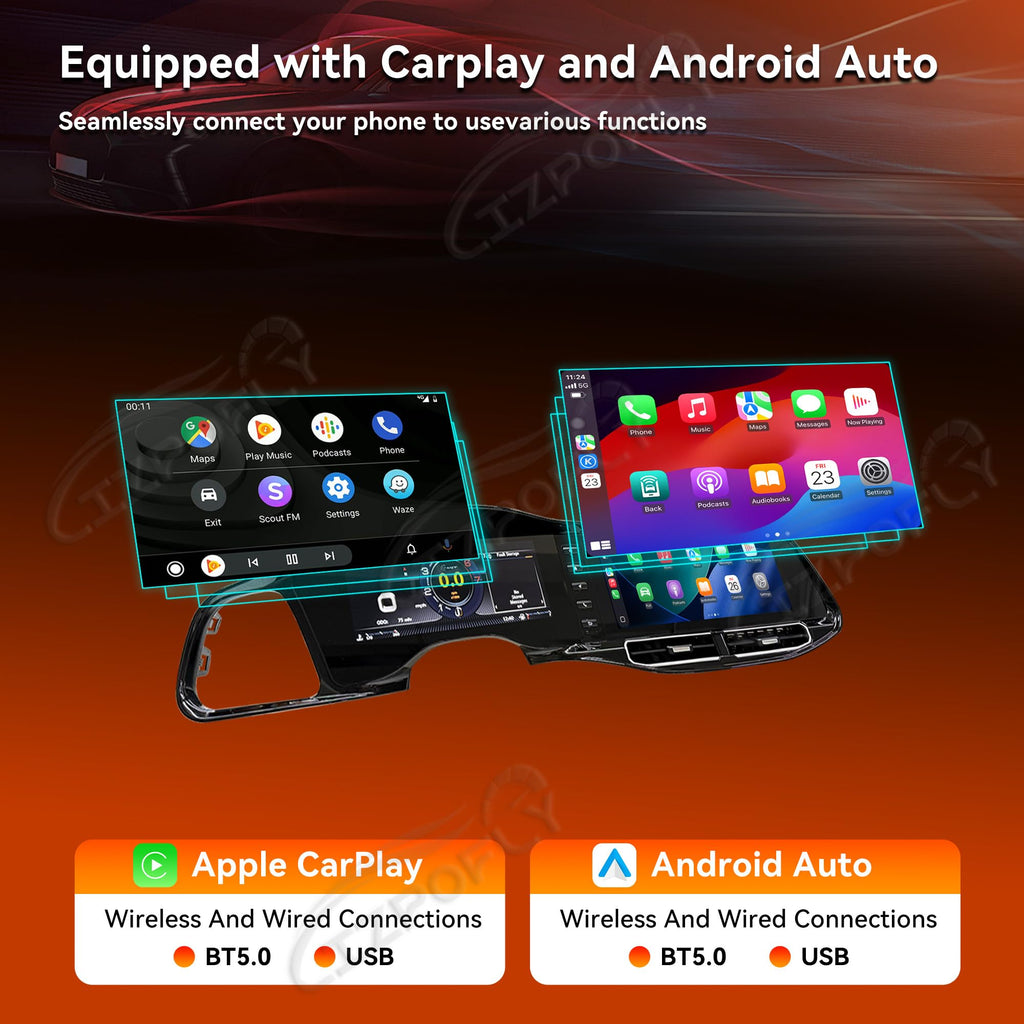 12.3Inch 8+256GB Android 13 Car Radio for Dodge Challenger SRT Hellcat 2010-2023 Head Unit Wirless Carplay GPS Navigation Screen Upgrade Multimedia Player Android Auto