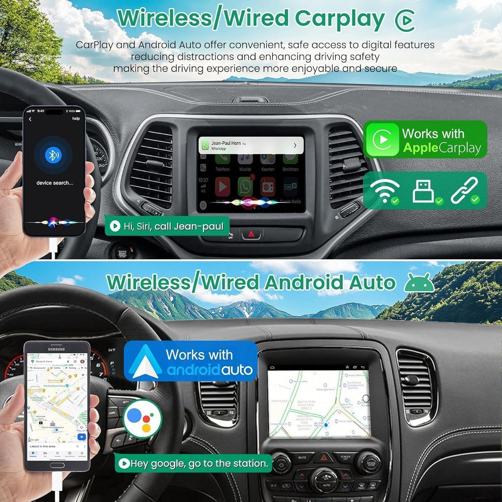 4G+64G Car Radio for Jeep Grand Cherokee 2014-2021, for Dodge Charger Challenger 2015-2023, Wrangler 2018-2020, for Dodge RAM 1500/2500/3500 2013-2018, Car Stereo, Carplay/Android Auto, GPS, Rear View