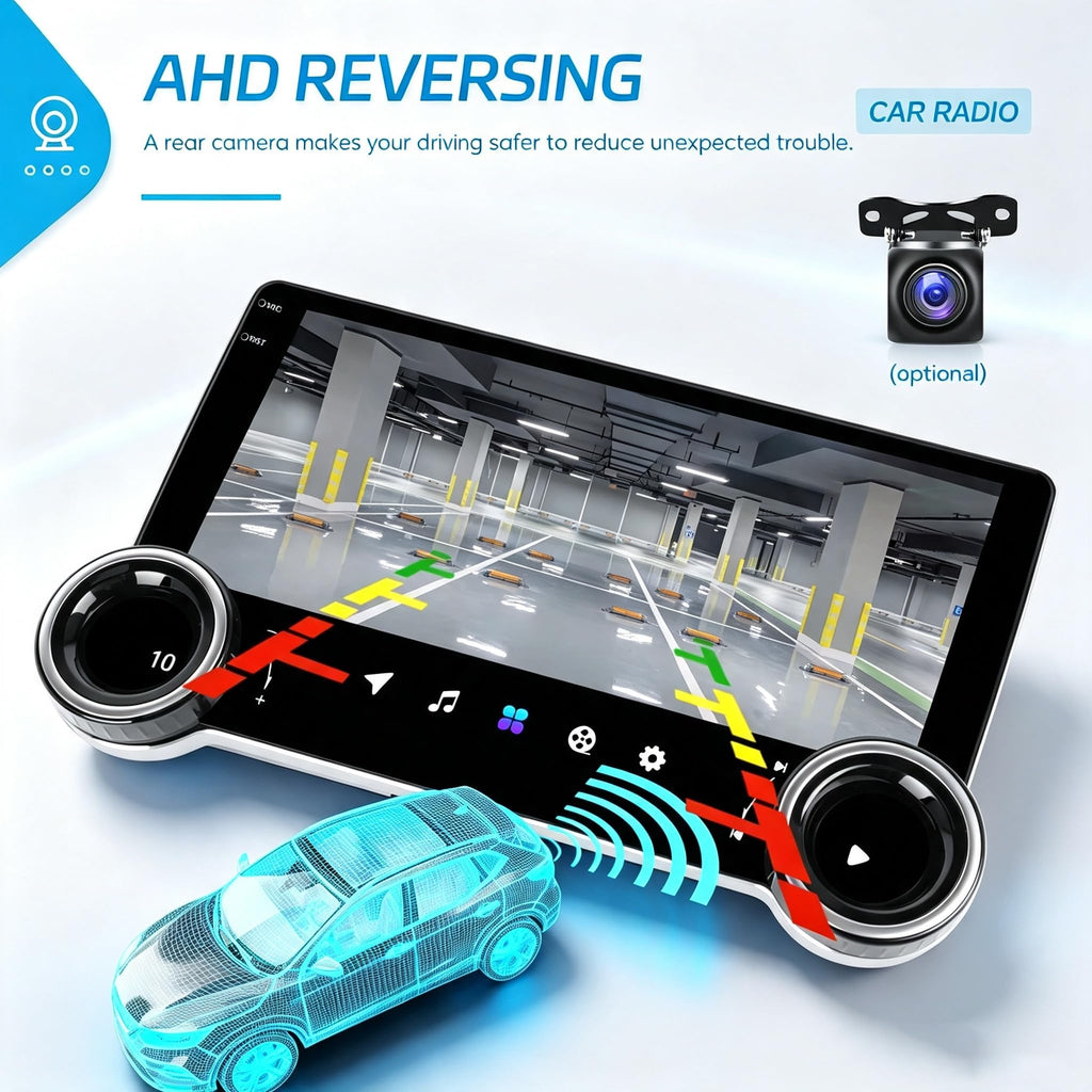 10.1‘’ Android Radio for【Jeep Grand Cherokee 2010 2011 2012 2013】 Dual Knobs CarPlay/Android Auto Autoradio Android FM Radio Car Navigation Stereo Pad Player GPS IPS Touch Screen BT WiFi 2+64G