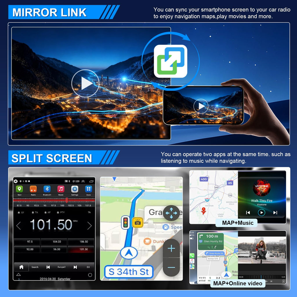 Android 13 9in Car Stereo for for Ford Mustang 2010 2011 2012 2013 2014